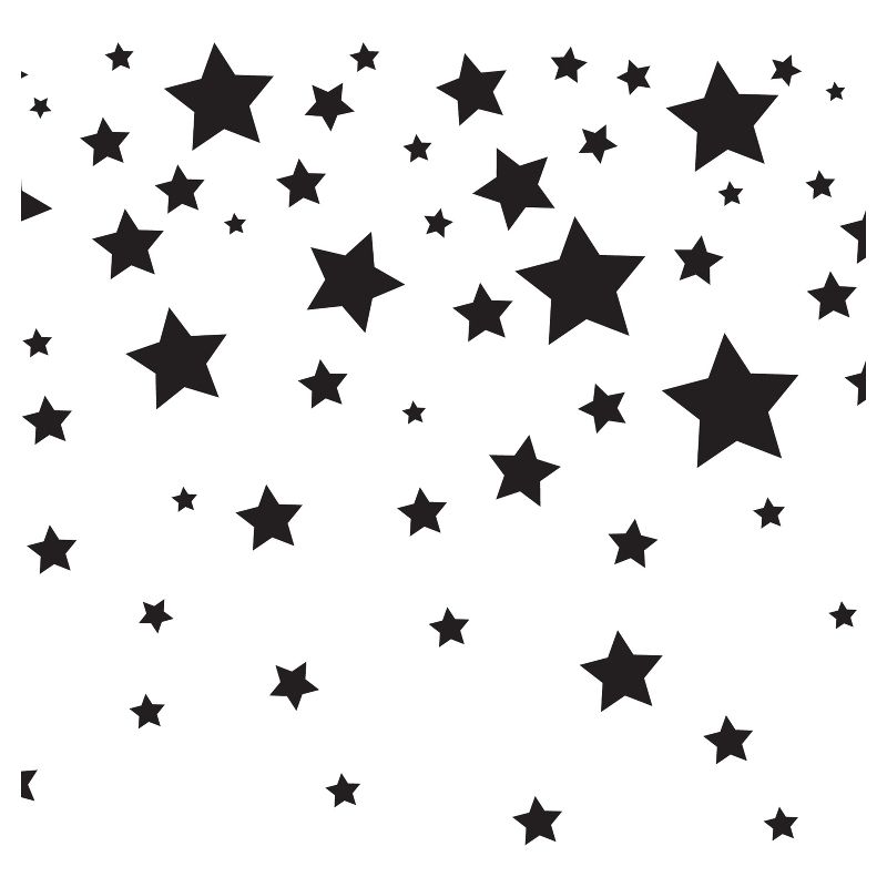 Tempaper Kids' Falling Stars Self-Adhesive Removable Borders Wallpaper White/Black