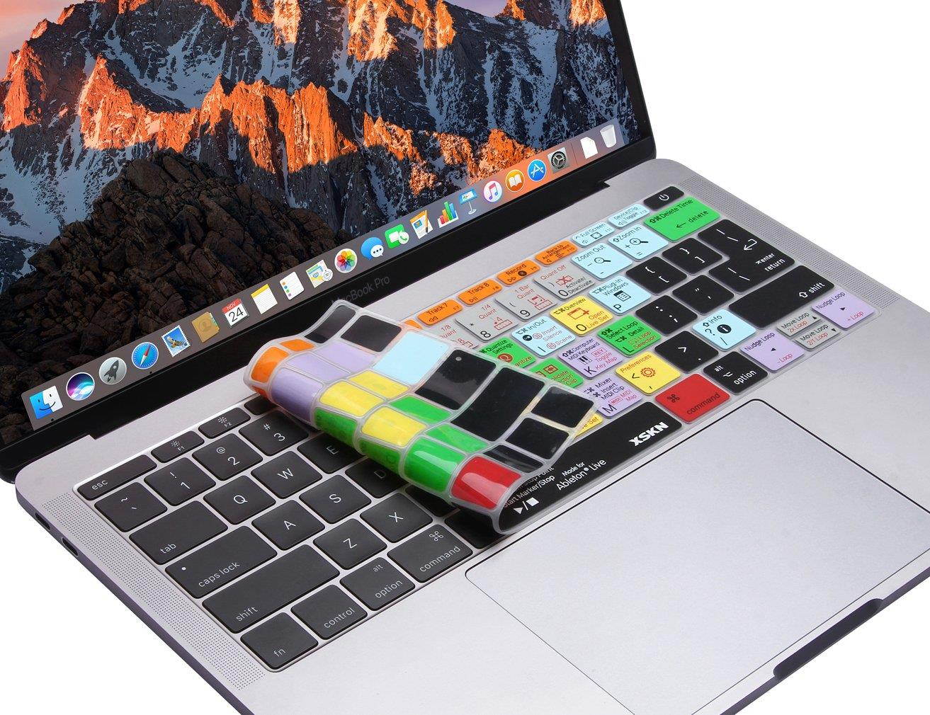 XSKN 2016 Shortcut Design Series Keyboard Skin Cover for New Macbook 12 (2015 Model A1534) and New MacBook Pro 13 (2016 Newest Version Model A1708, No Touch Bar), US&EU Version (Ableton)