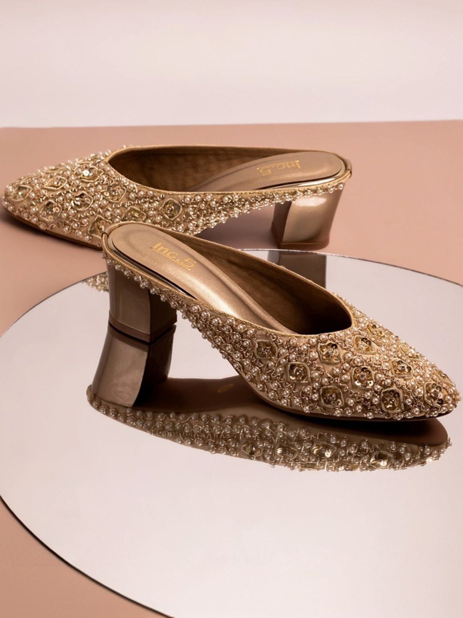 Inc.5 Women's Gold Mule Shoes