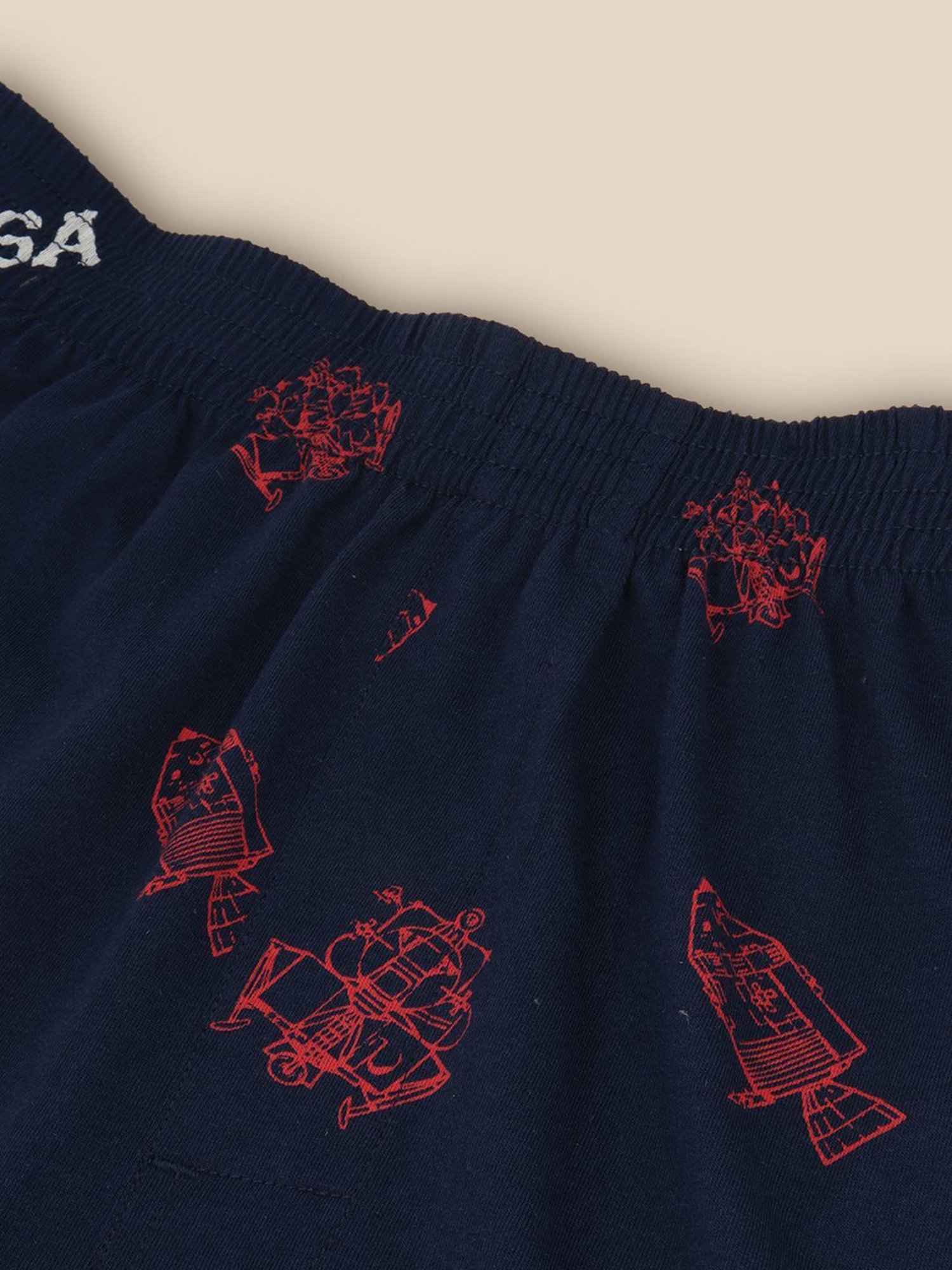 Free Authority Navy Cotton Regular Fit NASA Printed Boxers