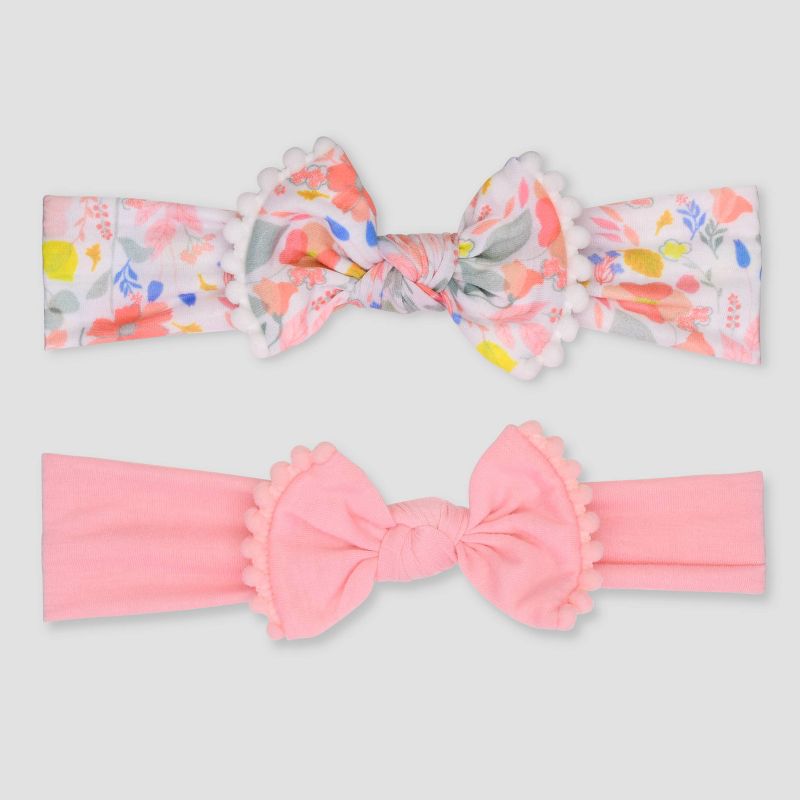 Baby Girls' 2pk Poms Headwrap - Just One You® made by carter's Pink