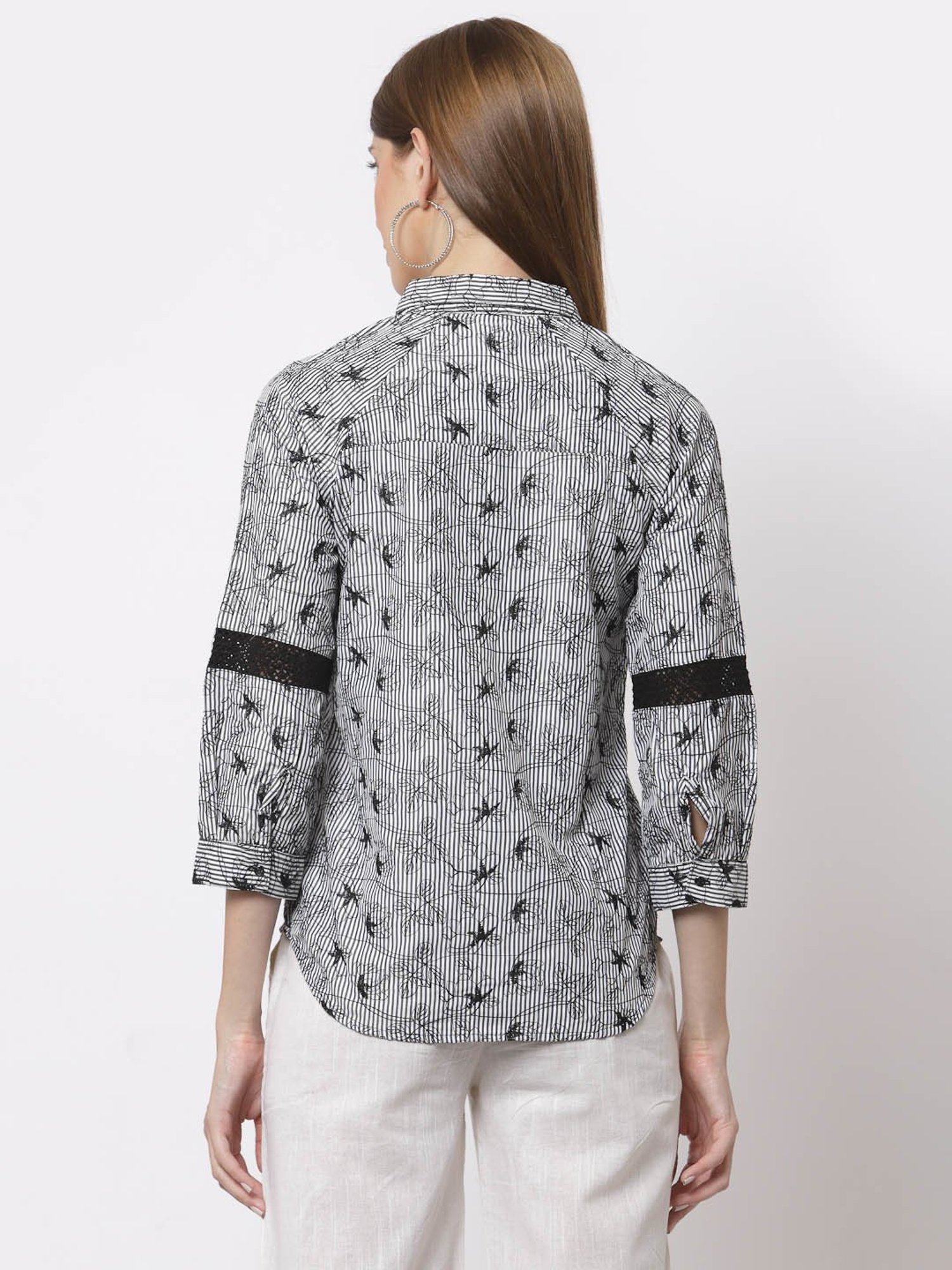 Juelle Black Printed Slim Fit Shirt