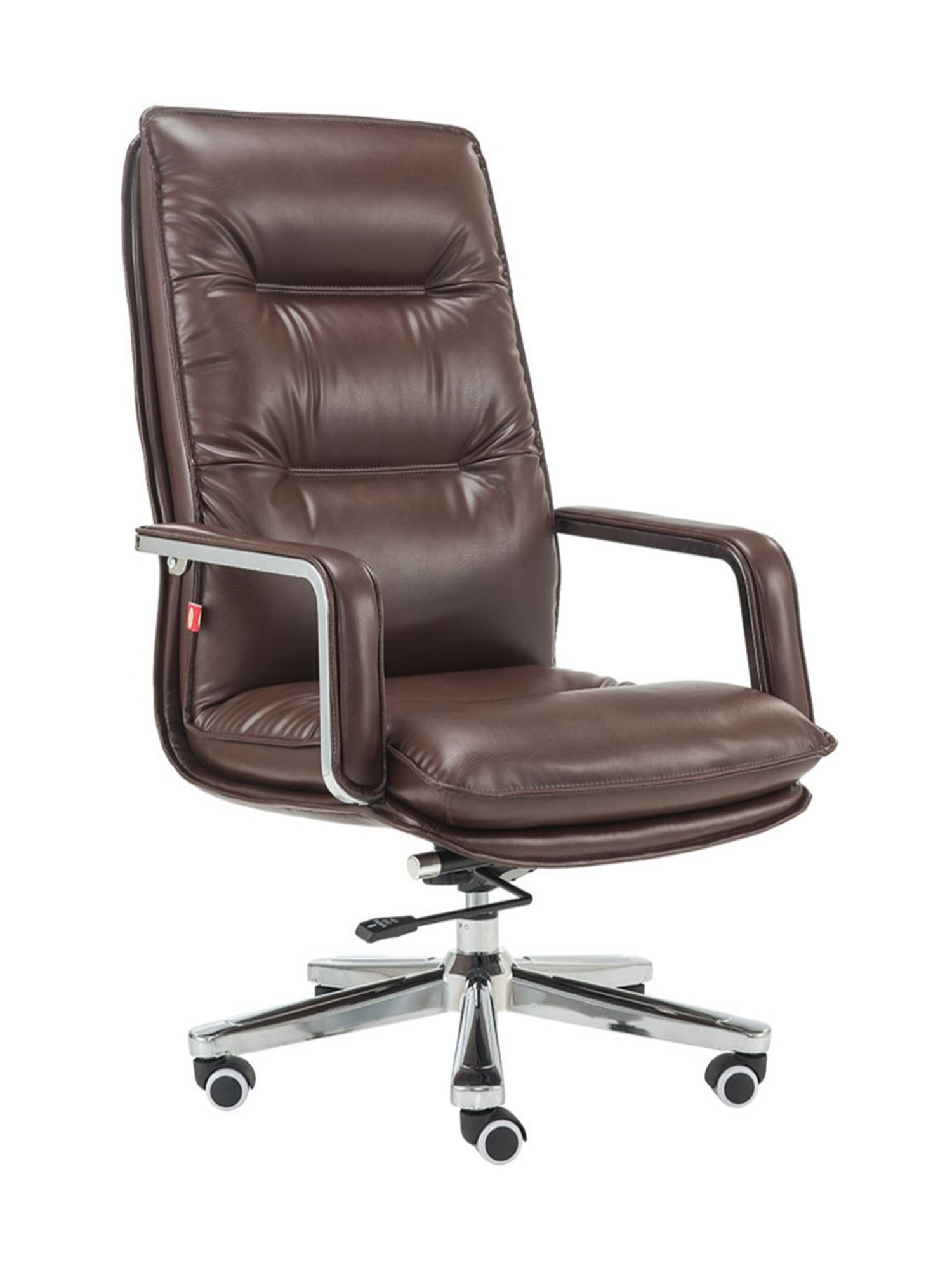 Durian Camden Brown Premium Leatherette & Chrome High Back Director Chair