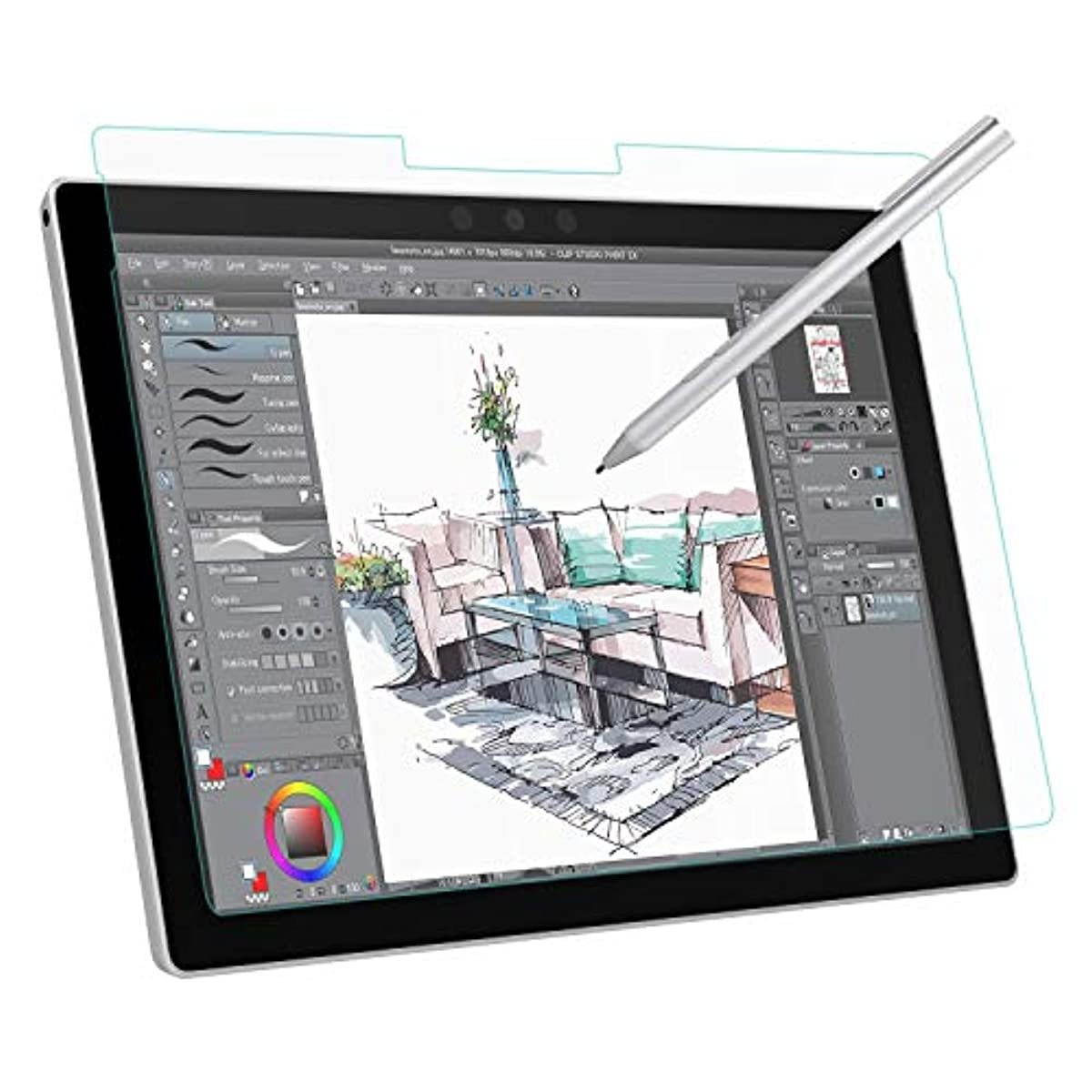 MoKo Like Paper Screen Protector, Write, Draw and Sketch with The Surface Pen Like on Paper, Anti Reflection PET Film for Microsoft Surface Pro 7 plus/Pro7/Pro 6/Pro 5/Pro 4/Pro LTE Tablet, Clear