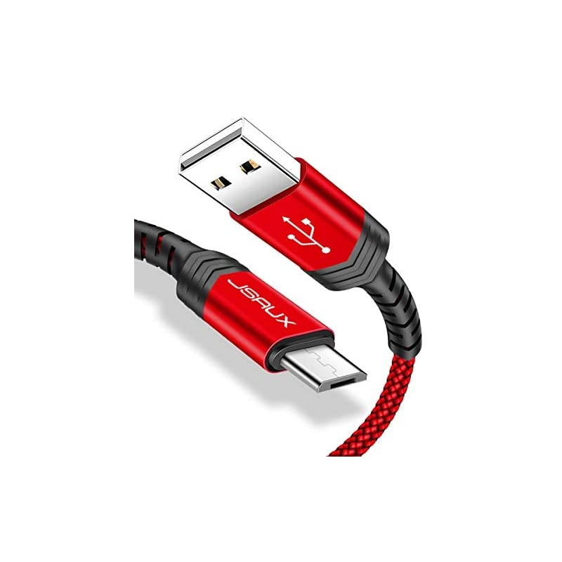 Micro USB Cable Android 2Pack 66FT Micro USB to USB A High Speed Charger Nylon Braided Cord Compatible with Samsung Galaxy S6 S7 J7 Edge Note 5LGKindleXboxPS4Camera and MoreRed