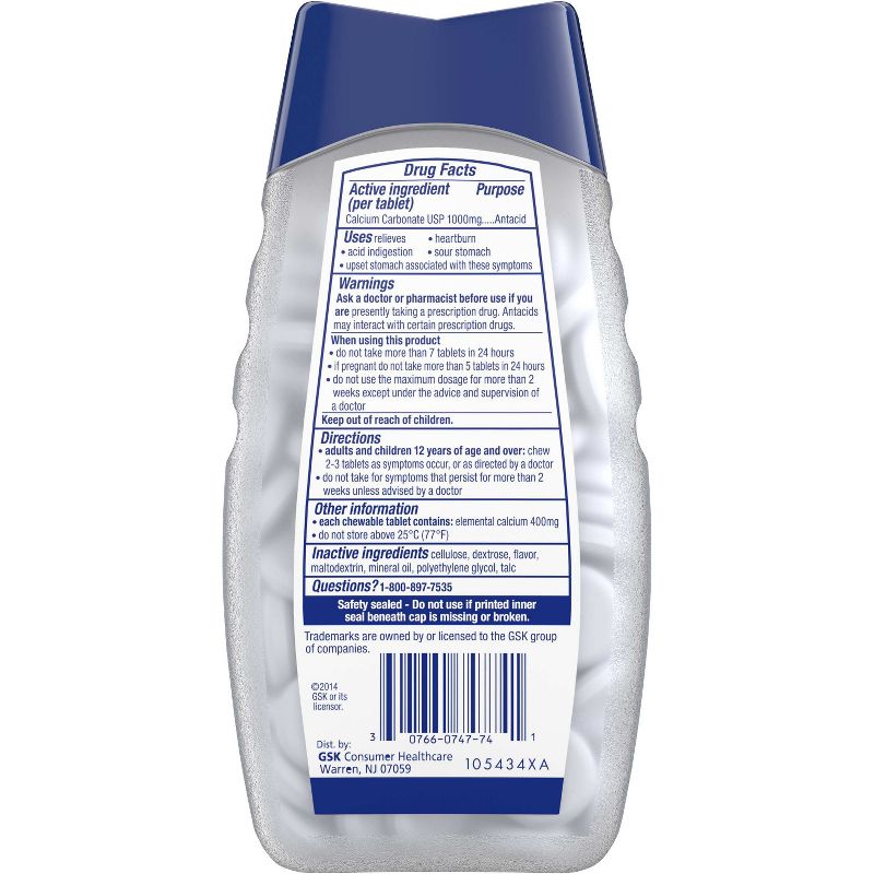 TUMS Ultra Strength Mint Antacid Chewable Tablets 160ct