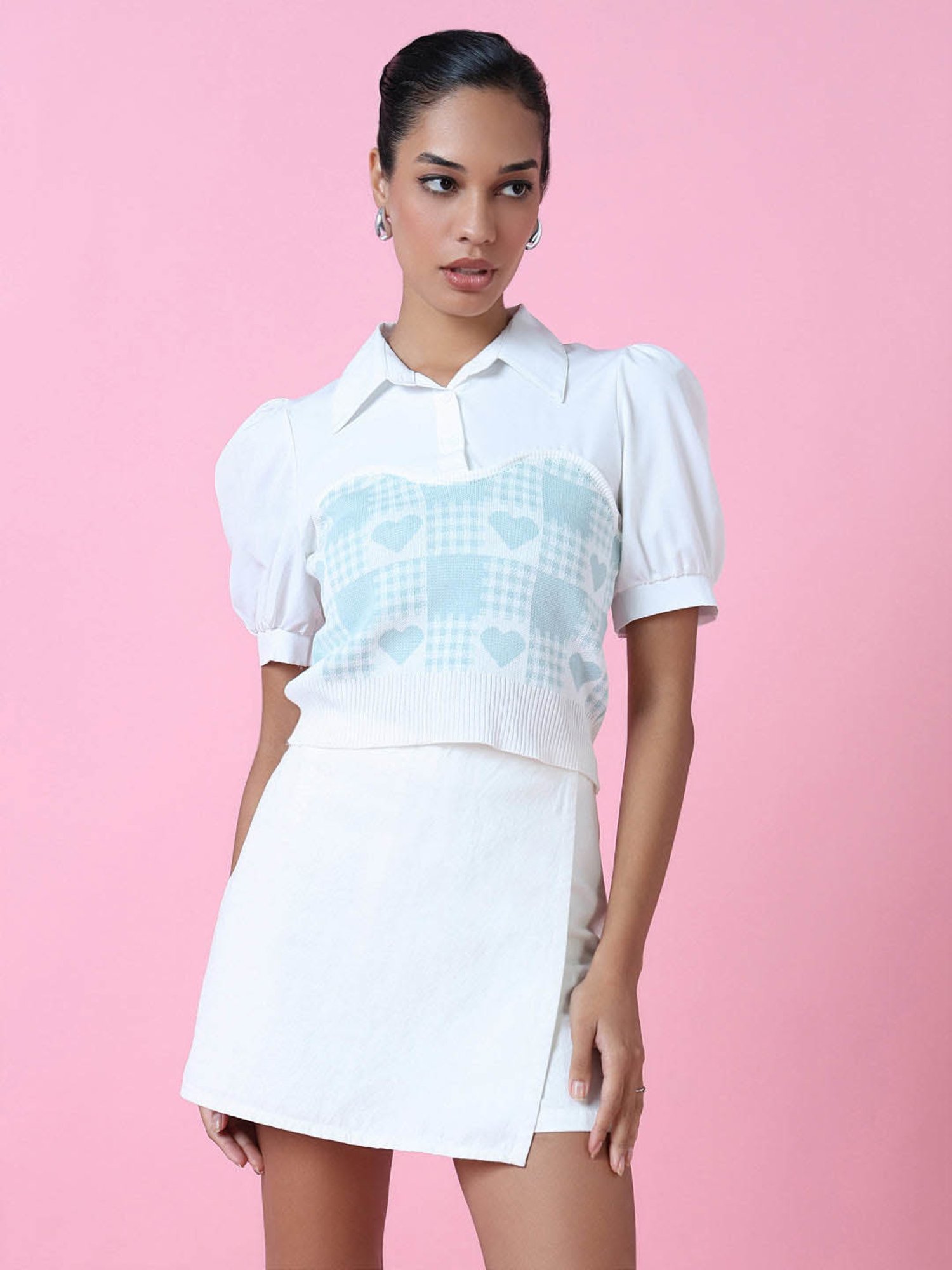 SHOWOFF Sea Green Printed Top