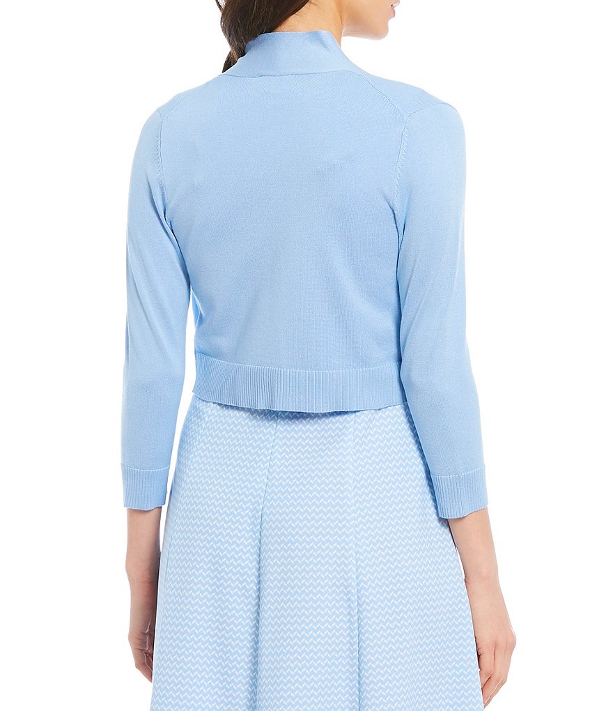 Calvin Klein 3/4 Sleeve Open Front Rayon Crop Shrug