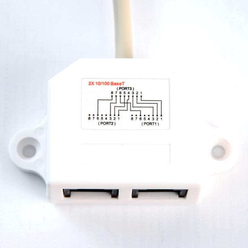 FireFold Cat5E Splitter - 10/100 Type 8 Base-T Pigtail RJ45 Splitter - 2 Adapters are Required to Split a Single line