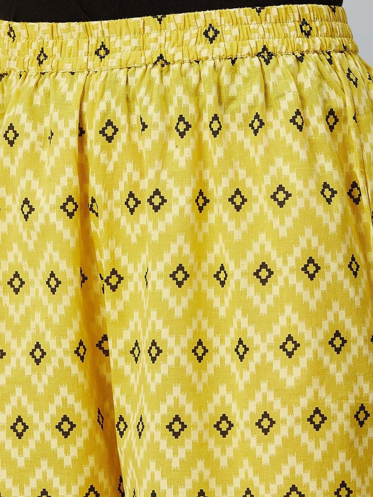 Sringam Green Cotton Printed Palazzos