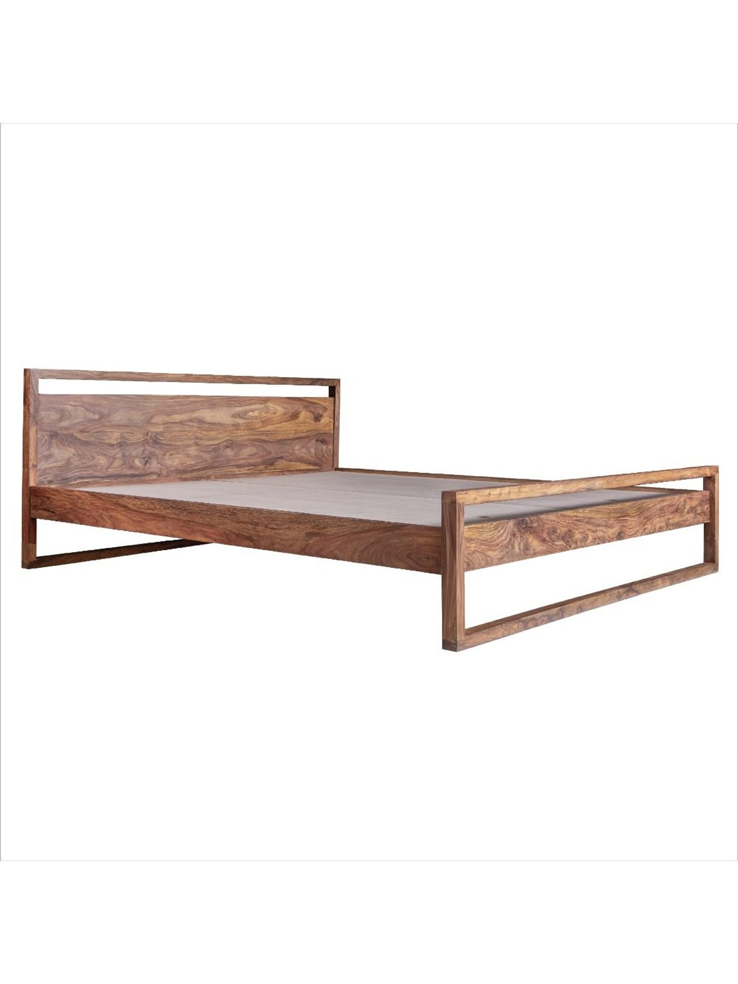 Duroflex Synergy Brown Sheesham Wood King Bed in Stone Finish