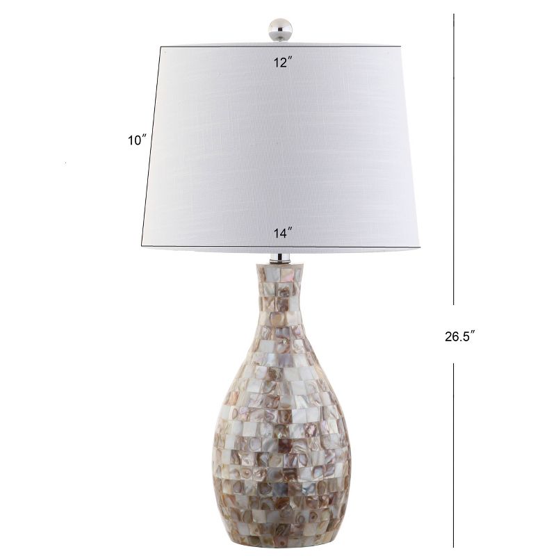 26.5" Verna Seashell Table Lamp (Includes LED Light Bulb) Beige - JONATHAN Y