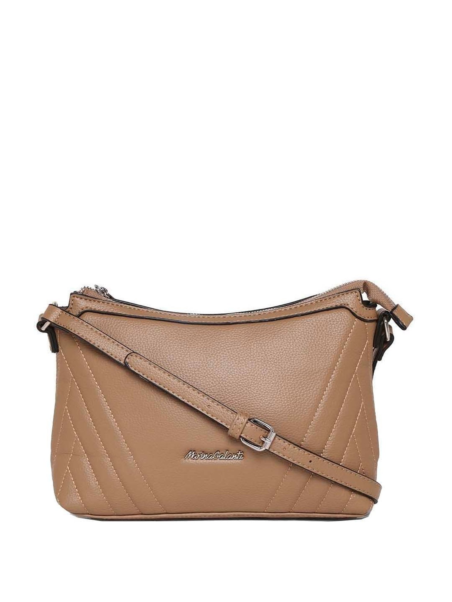 Marina Galanti Brown Quilted Medium Sling Handbag