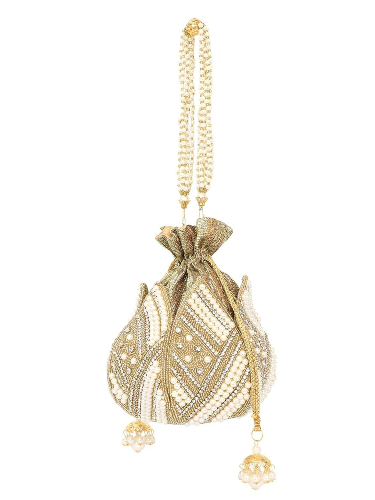 NR by Nidhi Rathi White Fabric Potli