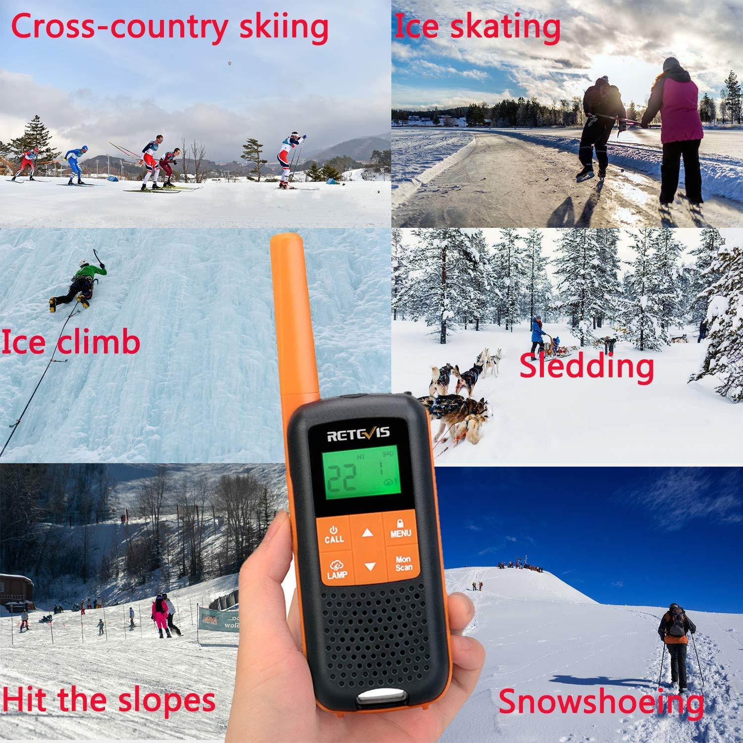 Retevis RT49 Walkie Talkies for Adults Long Range Rechargeable FRS Radios with Flashlight NOAA Weather Waterproof Hands Free Two-Way Radios (2 Packs)