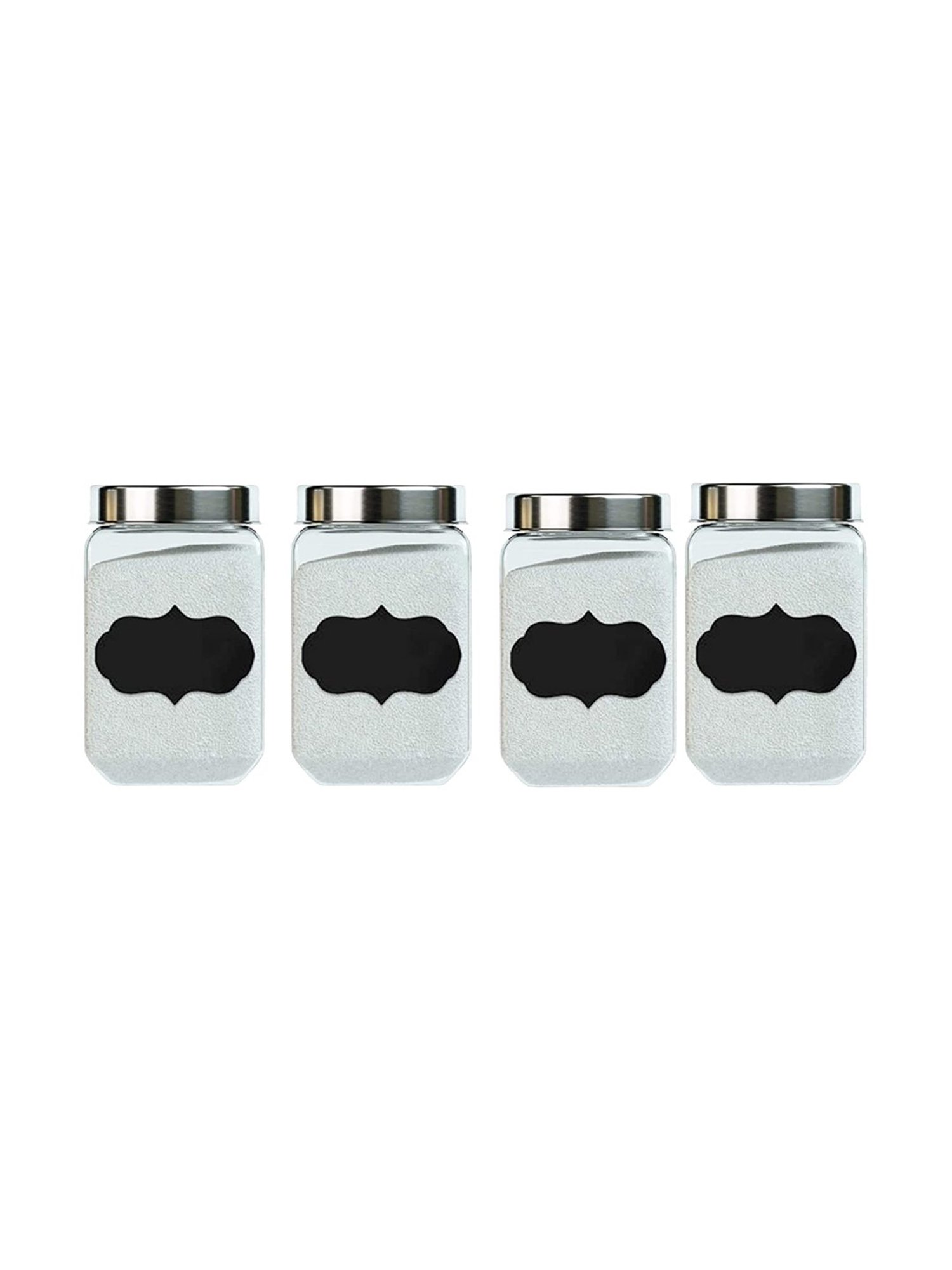 Femora Octo Transparent Glass Storage Jars (1550 ml) - Set of 4
