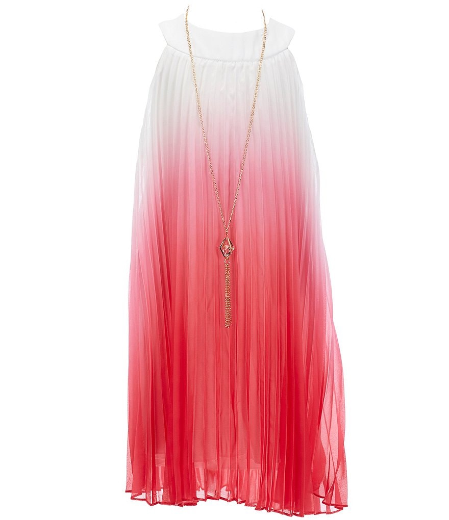 Rare Editions Big Girls 7-16 Tie-Dye Pleated Chiffon Maxi Dress