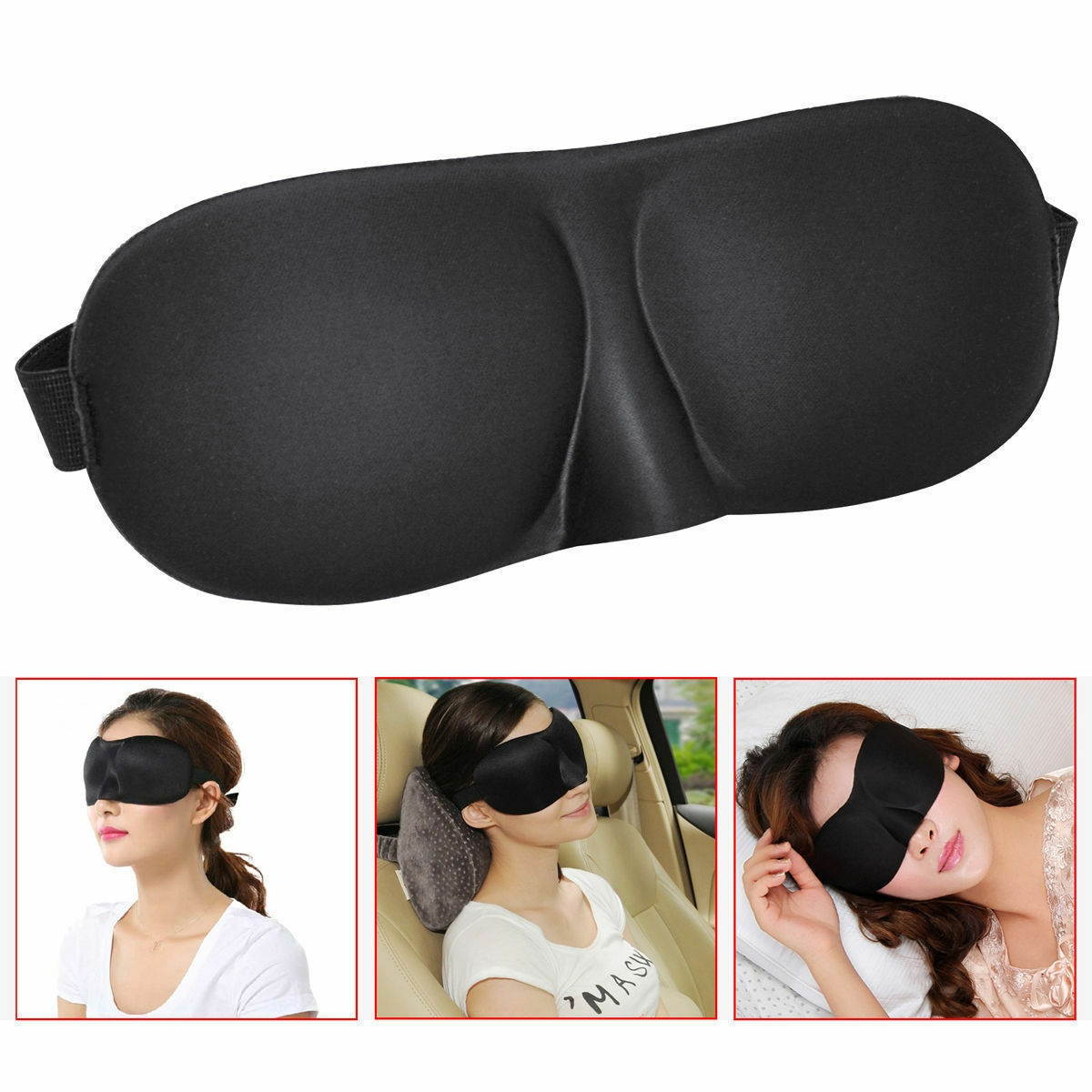 Hot 3D Goggles Sleep Masks Eye Cover Night Soft Sleeping Travel Blindfold