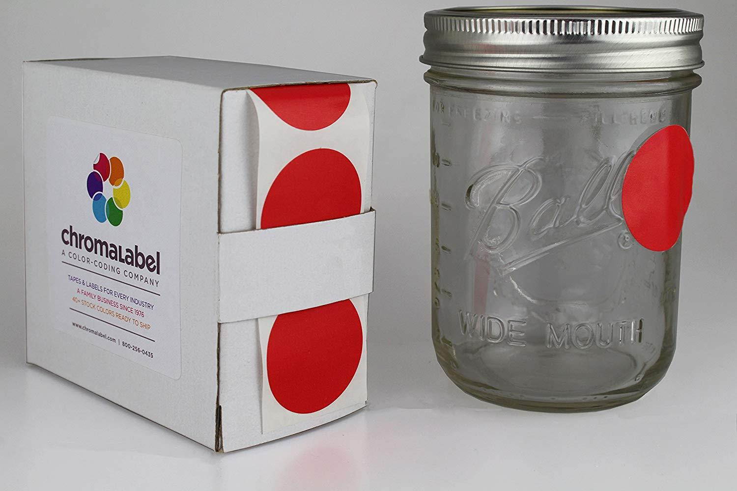 ChromaLabel 1-1/2 inch Color-Code Dot Labels | 500/Dispenser Box (Red)