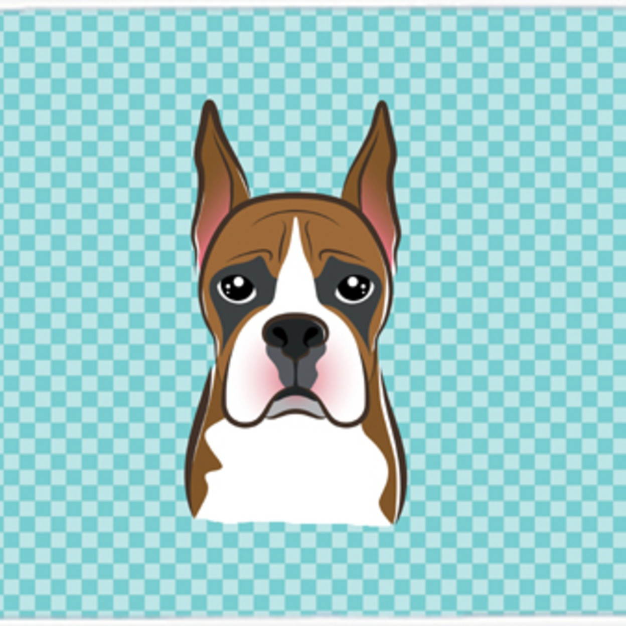 Checkerboard Blue Boxer Mouse Pad, Hot Pad or Trivet BB1161MP