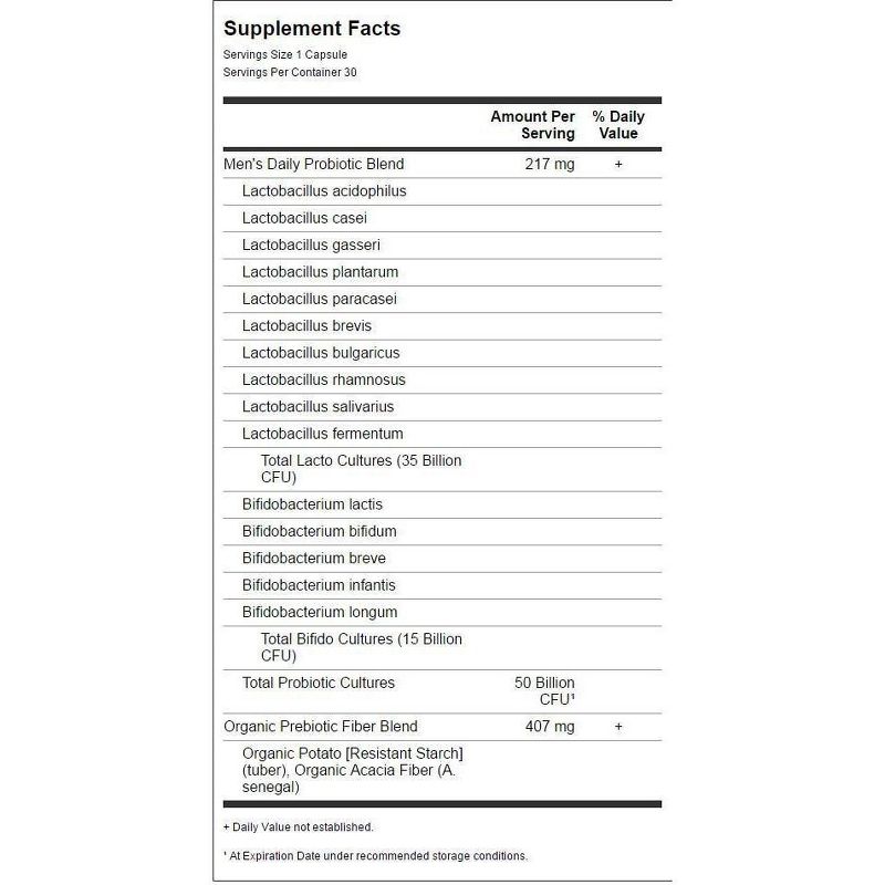 Garden of Life Probiotics Dr. Formulated Probiotics Once Daily Men's 50 Billion Cfu Capsule 30ct.