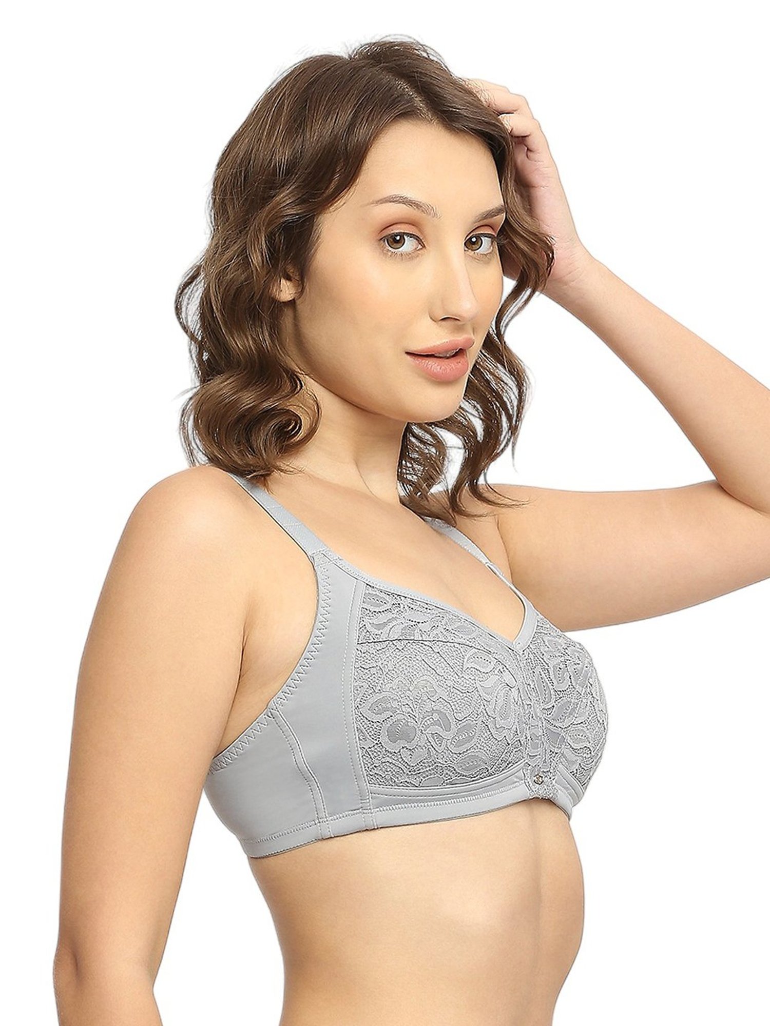 Soie Grey Non-Wired Full Coverage Everyday Bra