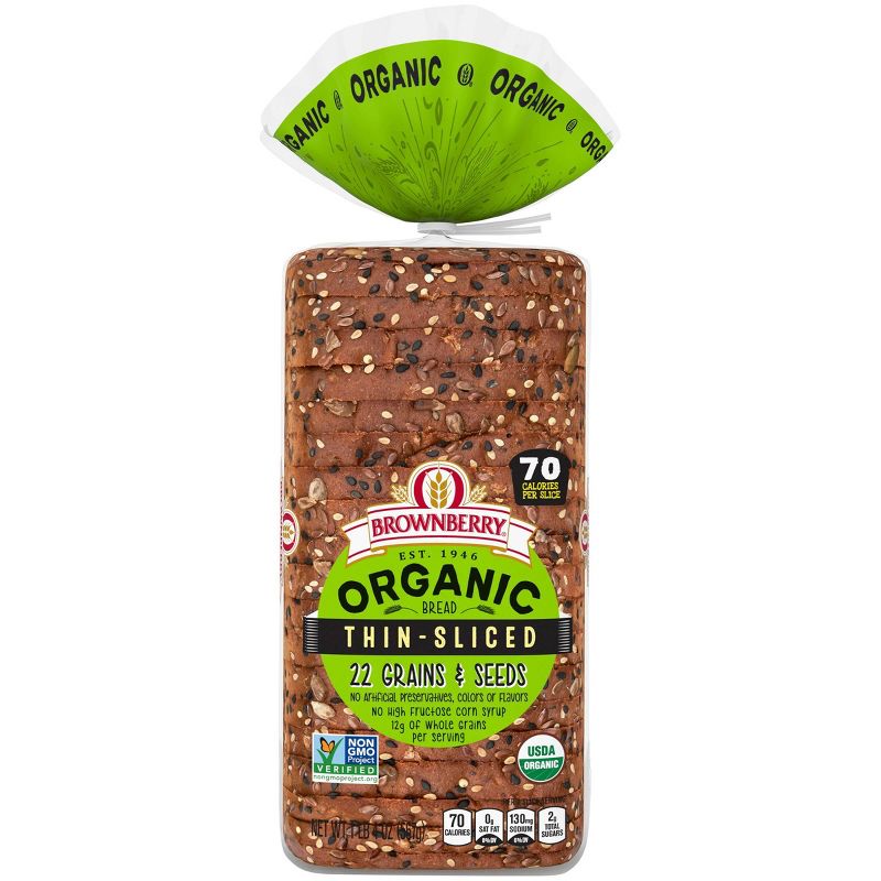 Brownberry Organic Thin Sliced 22 Grains and Seeds Bread - 20oz