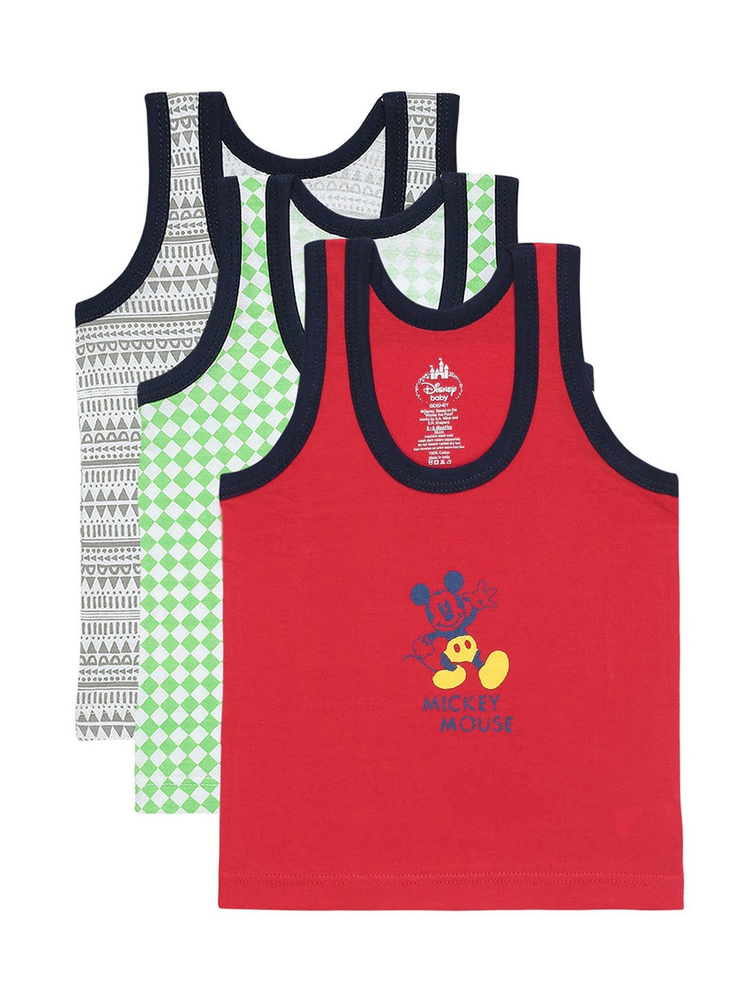 Bodycare Kids Assorted Printed Vests (Pack Of 3)