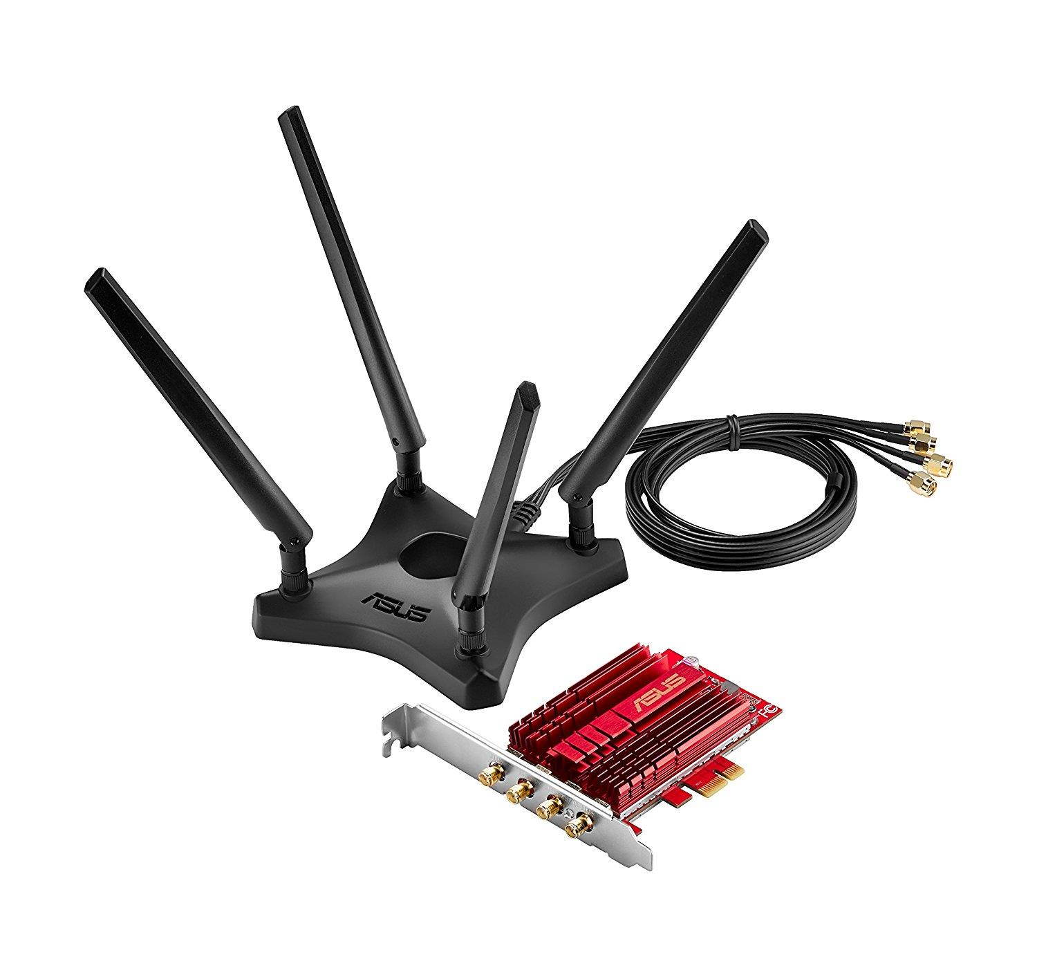 Asus Network PCE-AC88/CA AC3100 Dual-Band Wireless PCI Express Adapter 802.11ac Retail