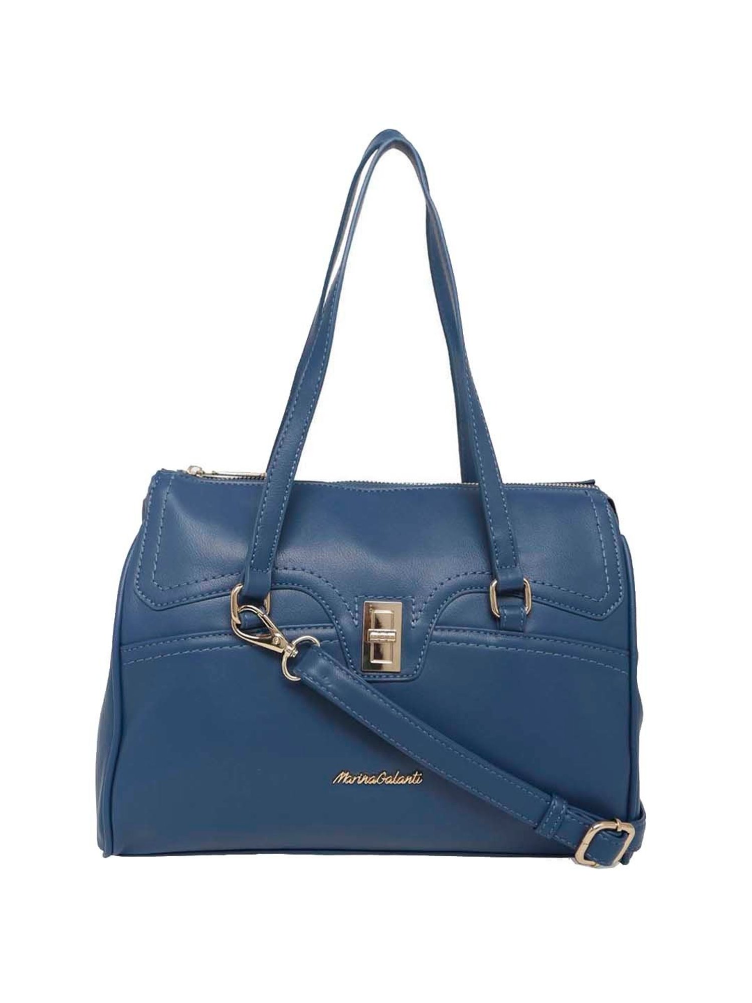 Marina Galanti Blue Solid Medium Shoulder Bag