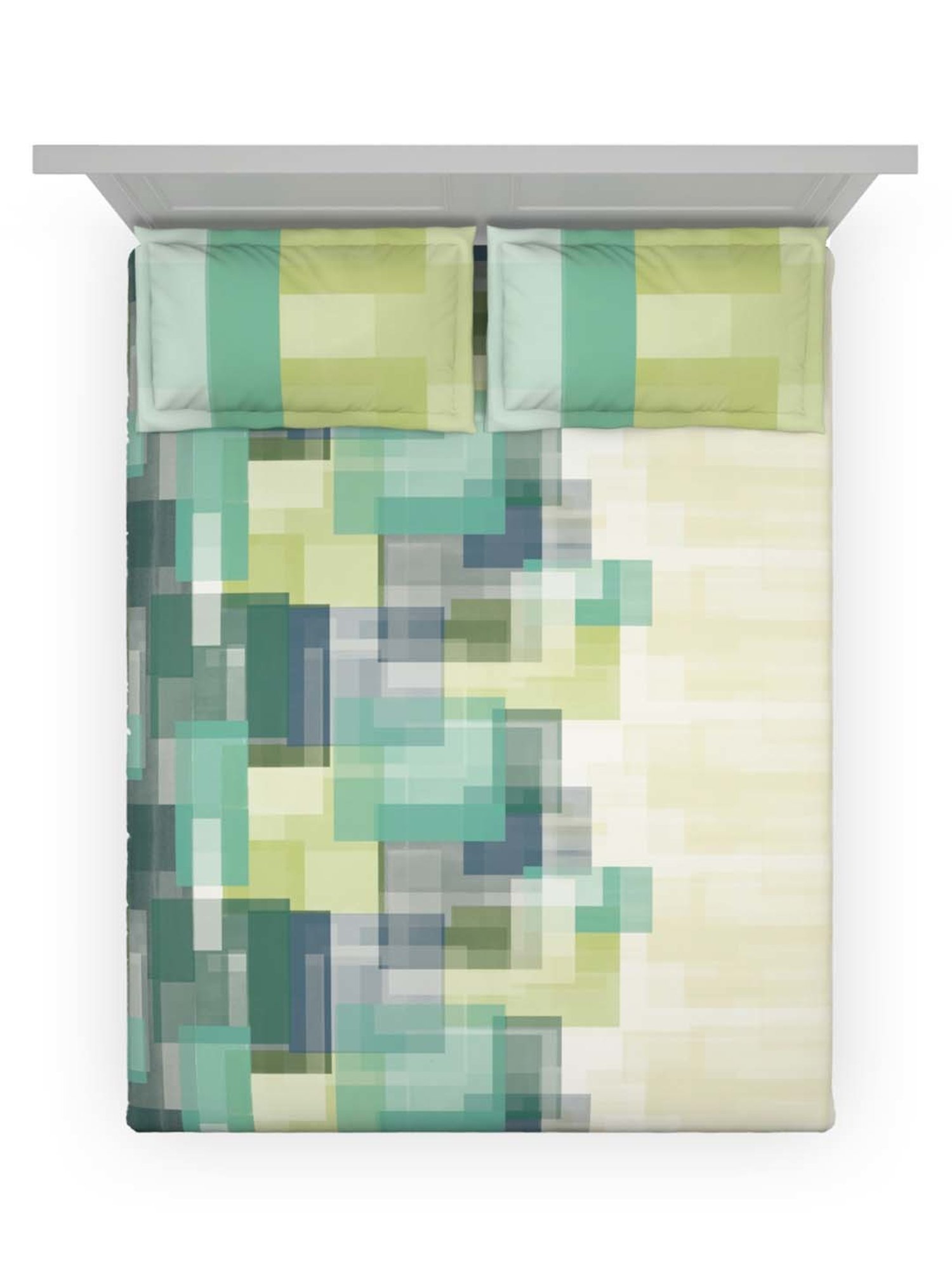 Ddecor Live beautiful Primary Green 144 TC Cotton Queen Bedsheet with 2 Pillow Covers