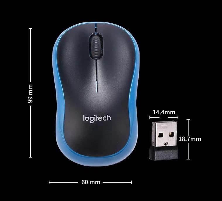 Logitech M186 Mouse Optical Ergonomic 2.4GHz Wireless USB 1000DPI Mice Opto-electronic Both Hands Mouse for Office Home Laptop red