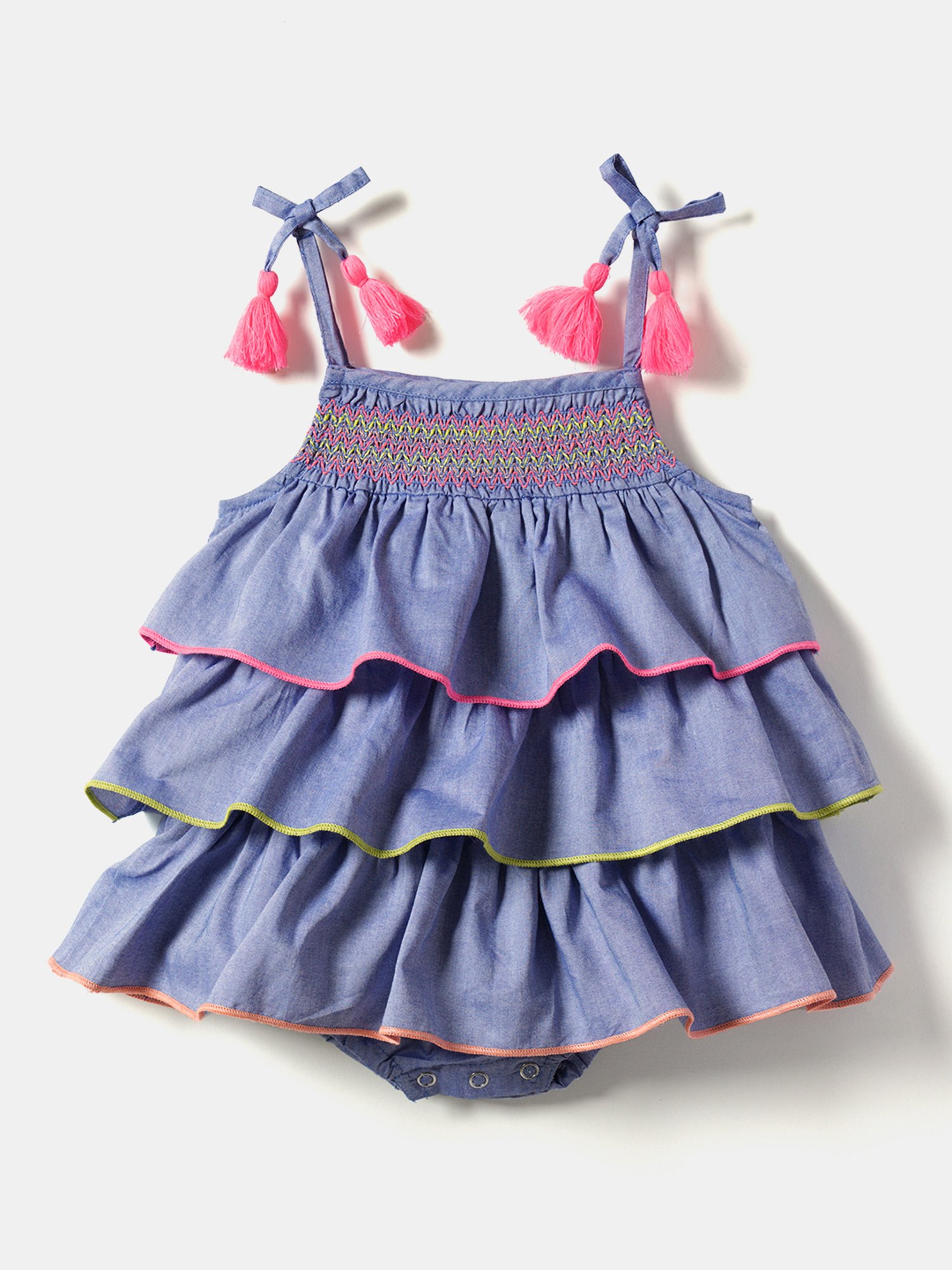 Nauti Nati Kids Blue Embroidered Dress