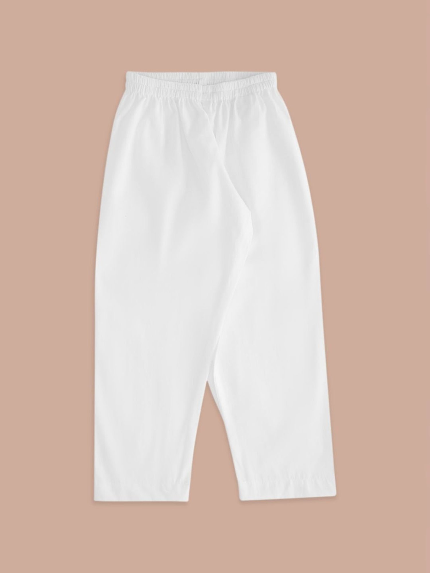 YU by Pantaloons Kids Pink & White Cotton Striped Kurta Set