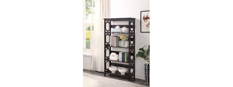 60" Omega 5 Tier Bookcase Espresso - Breighton Home