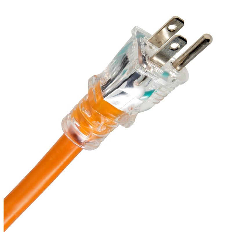 WEN PC5124 50ft 12-Gauge Heavy-Duty SJTW Outdoor 12/3 Extension Cord with 5-15R Light-Up Outlet