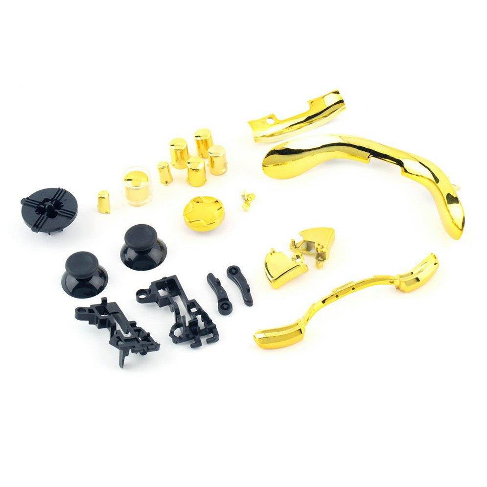 Custom Chrome Silver Controller Shell for Xbox 360 Housing with Full Chrome Gold Buttons Inserts Accessories