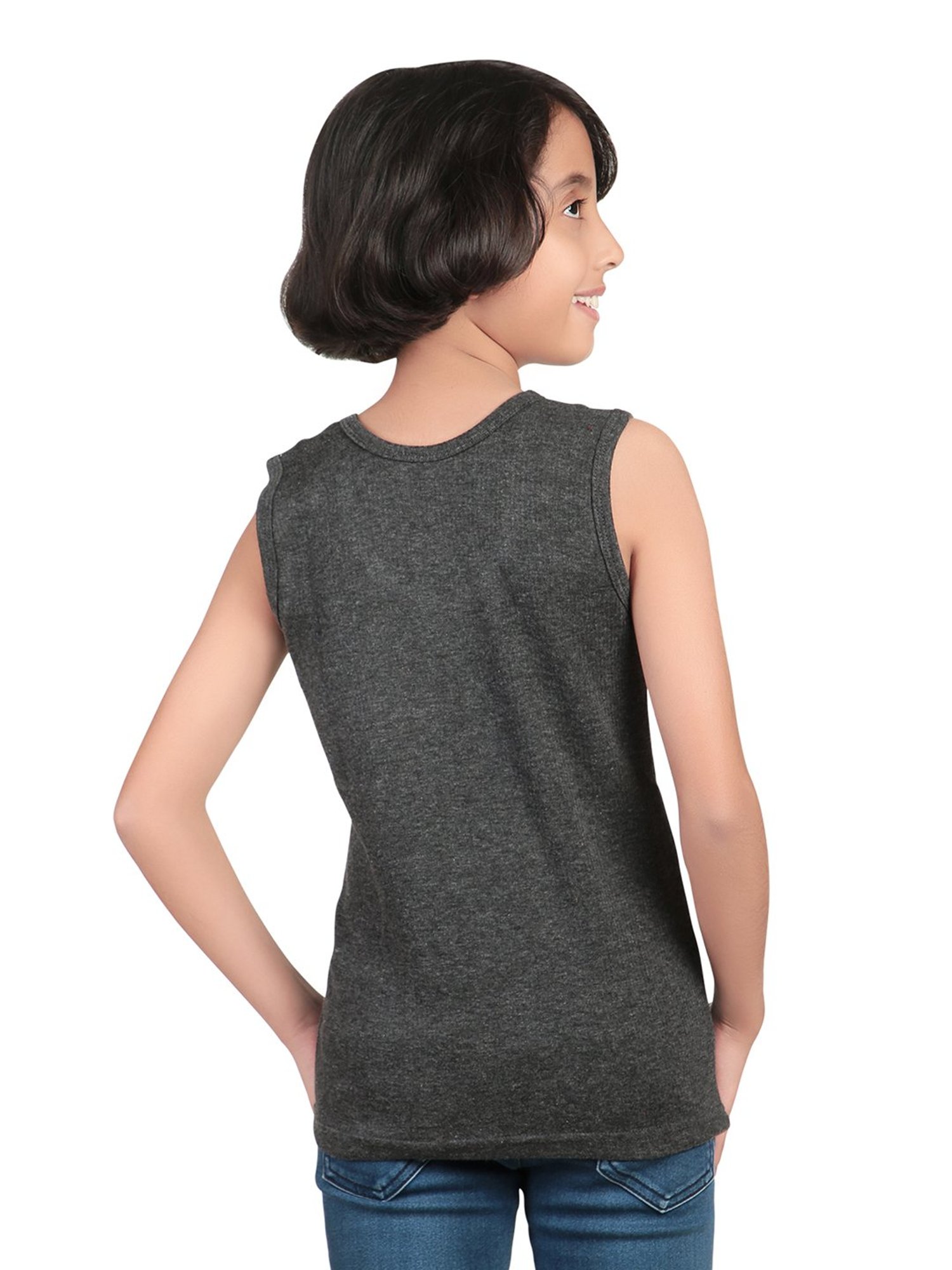 Dyca Kids Grey Melange Textured Thermal Top (Pack Of 2)