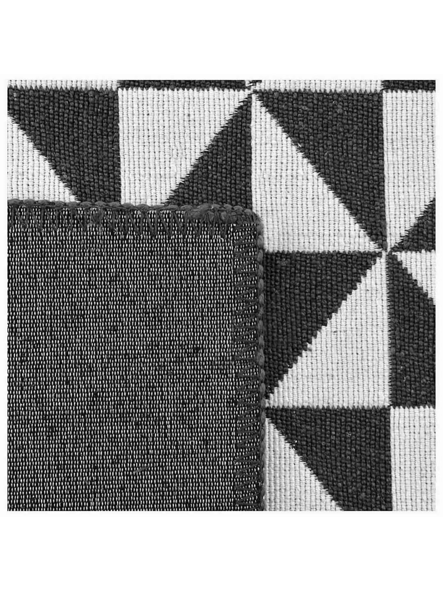 Saral Home Black & Beige Cotton Runner - Set of 1