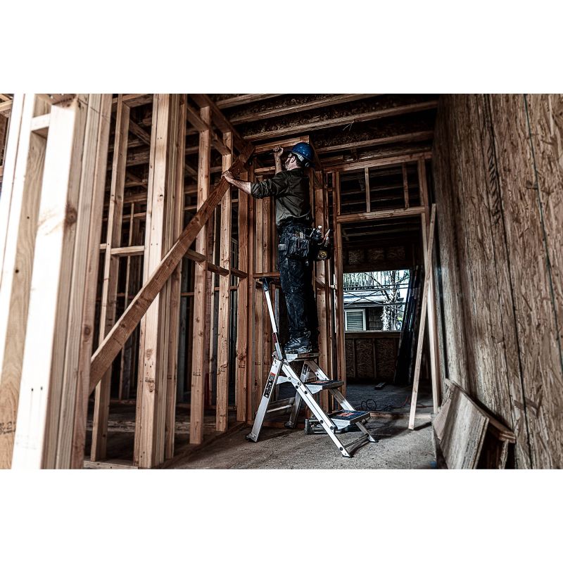 Little Giant Ladder Systems 3-step ANSI Type IA 300 lb Aluminum Stepstool with handrail Gray