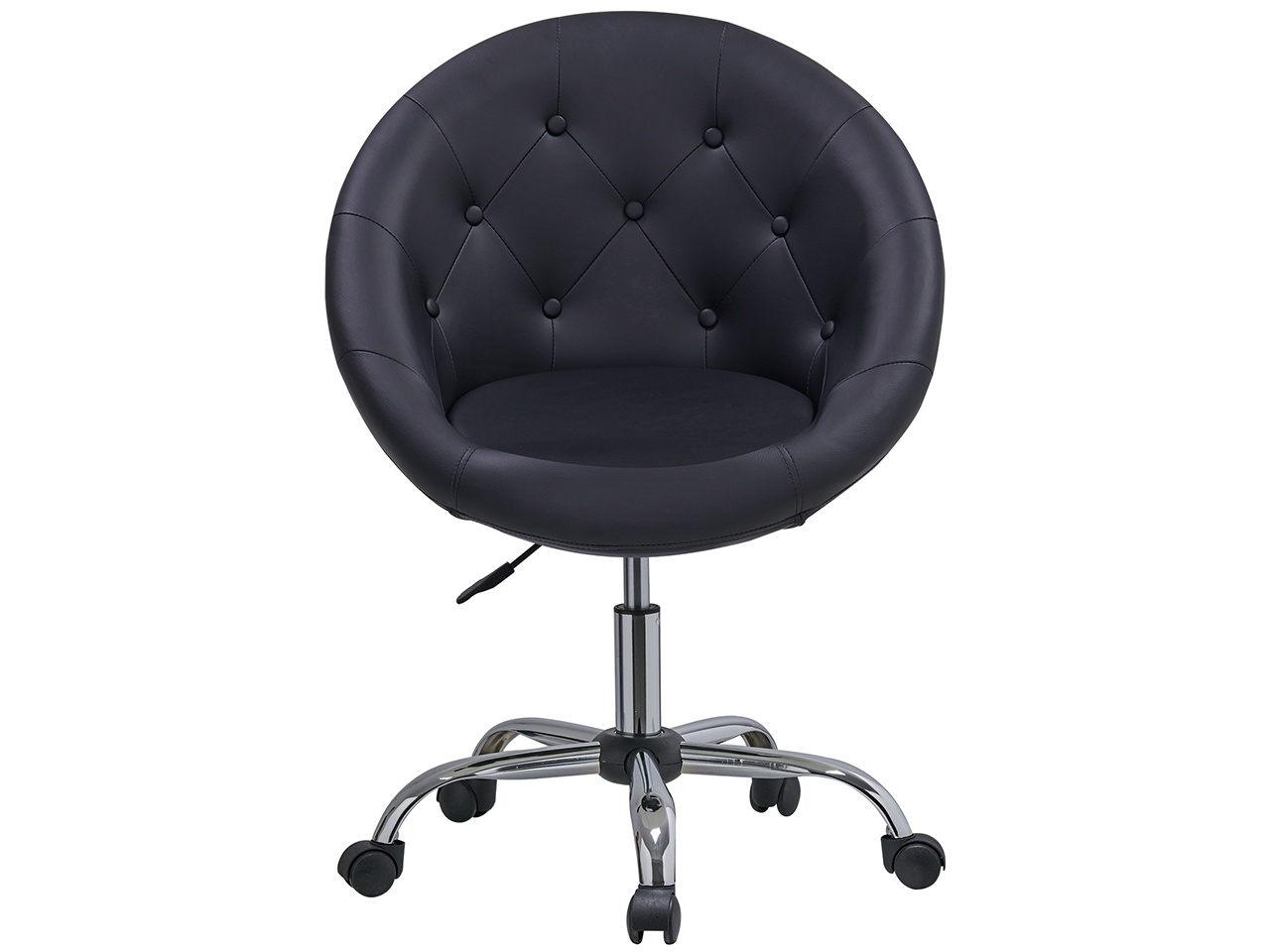 Swivel Height Adjustable Task Chair Tufted PU Leather Upholstered Office Chair