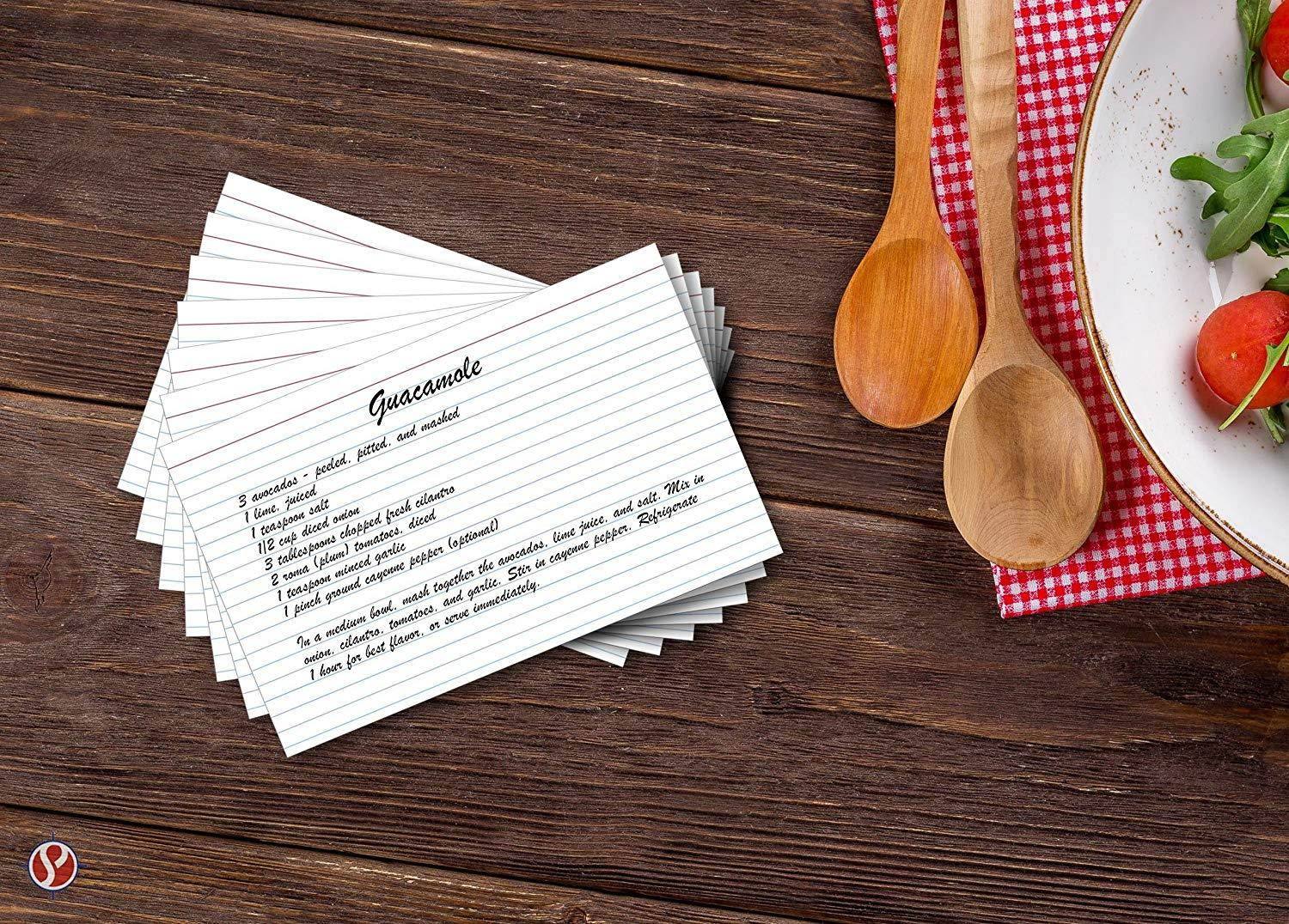 Ruled Index Cards, On 100lb. Heavyweight Thick White Cover Stock.100 per pack (4 x 6)