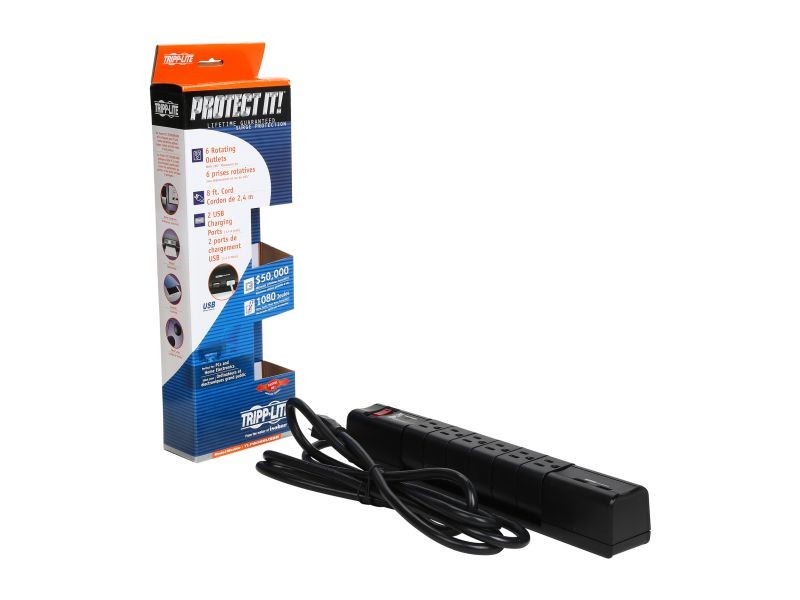 Uninex PS102 RF Remote Control Power Managed 6-Outlet Energy Controlled Surge Protector, Eliminates Standby Idle Electricity Usage, 6-Foot