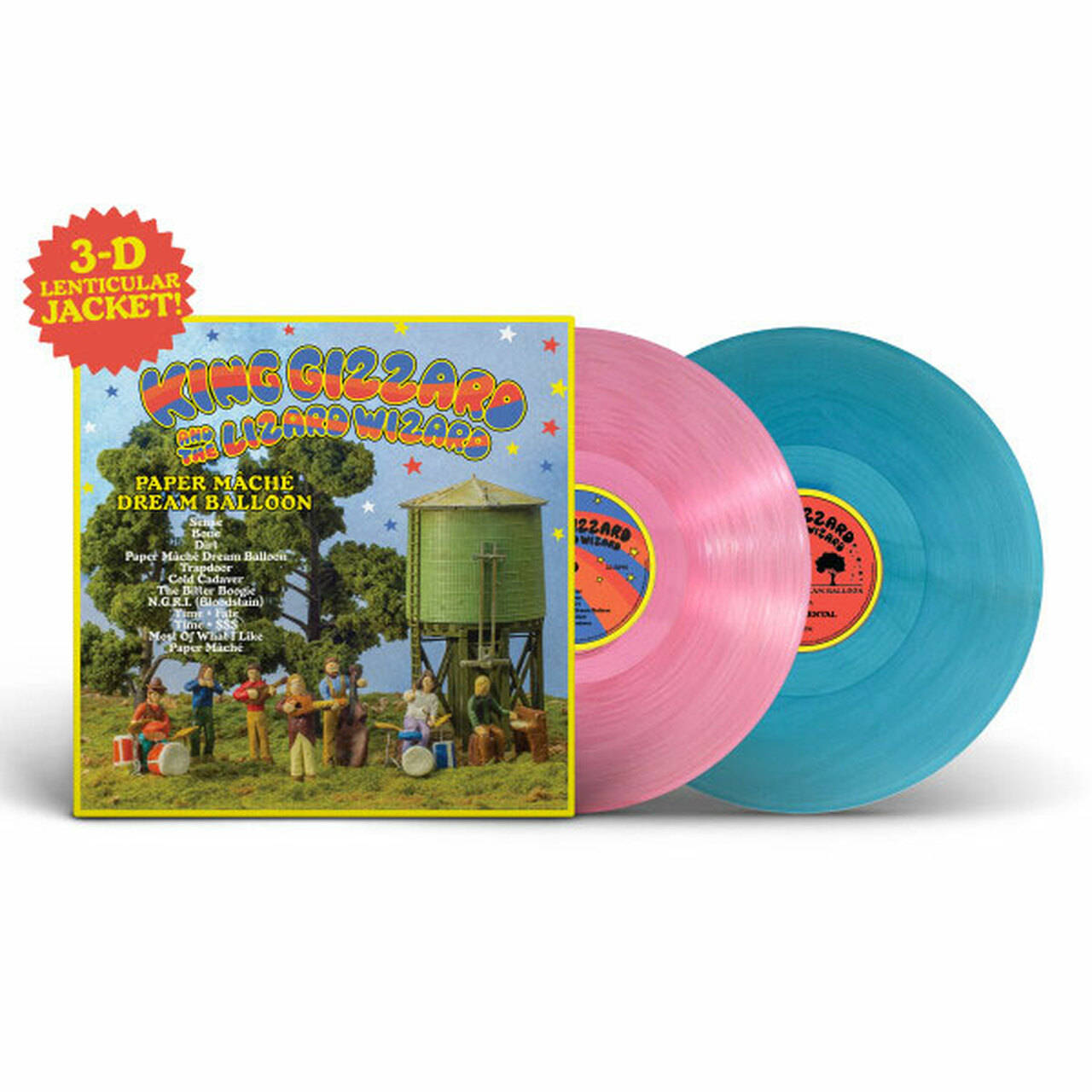 King Gizzard & The Lizard Wizard Paper Mache Dream Balloon Numbered Limited Edition 2LP (Pink & Blue Sea Glass Vinyl)