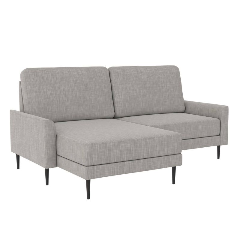 Francis Upholstered Sectional Sofa with Interchangeable Chaise Light Gray Linen - CosmoLiving by Cosmopolitan