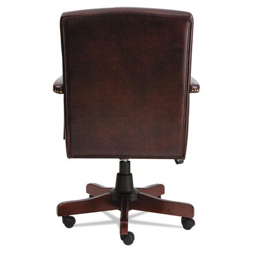 Alera Traditional Series High-Back Chair 275lbs Cap Oxblood Burgundy Mahogany
