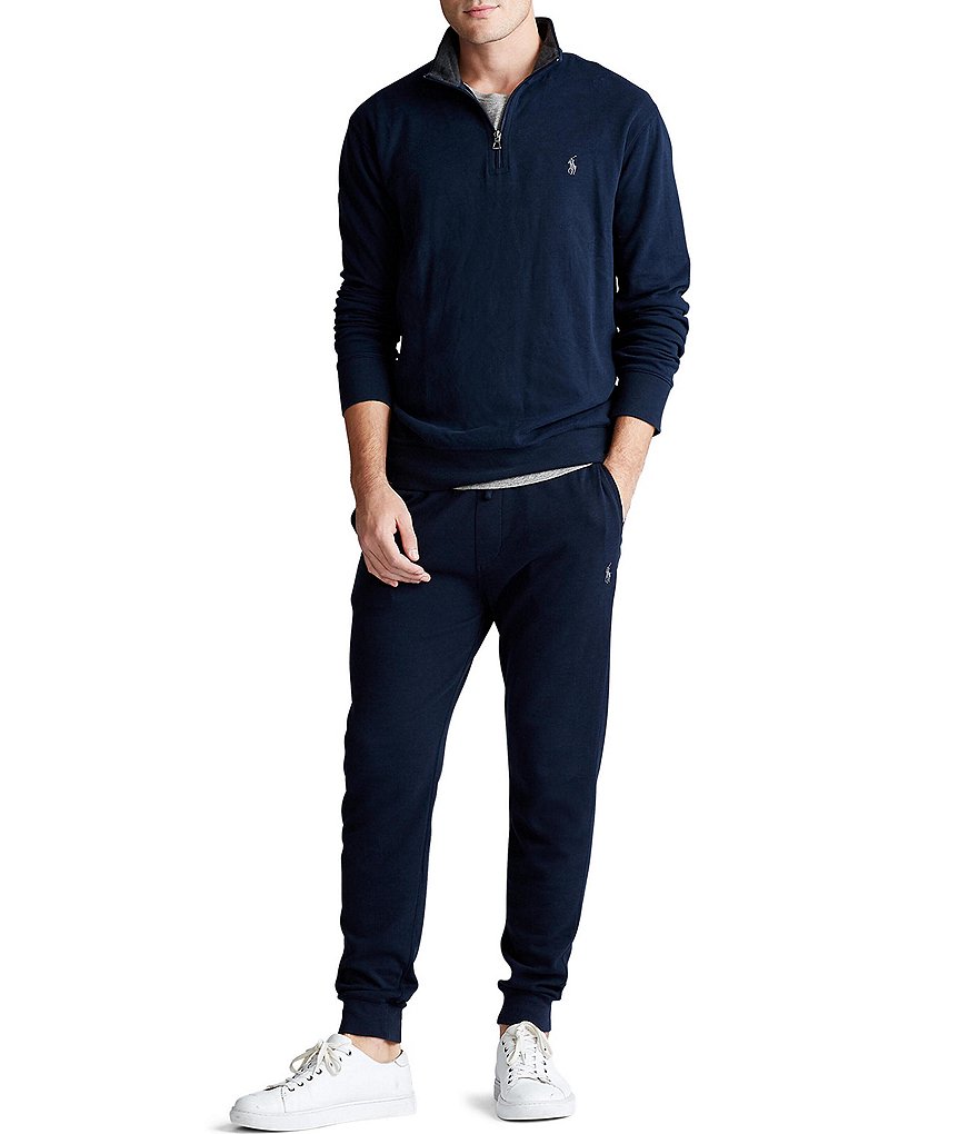 Cutter & Buck Big & Tall Traverse Stripe Performance Stretch Half-Zip Pullover