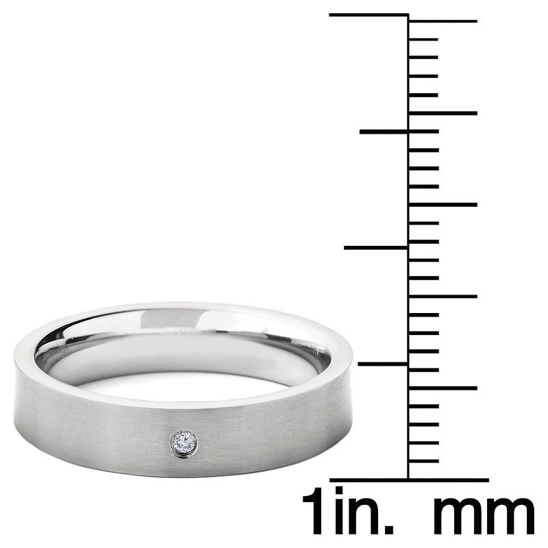 Men's Crucible 0.02 CT. T.W. Round Cut Diamond Stud Bezel Set Ring in Titanium (H-I-SI2)
