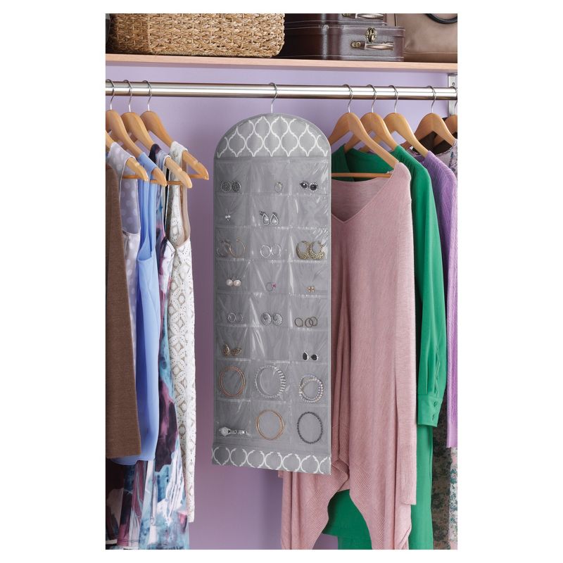 Whitmor Hanging Jewelry Organizer Gray