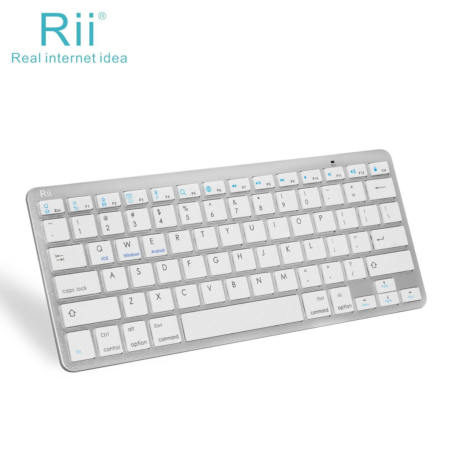 BT09 Ultra Slim Lightweight Mini Wireless Bluetooth Keyboard For iOS Android Windows Devices iPad Mini, iPhone MacBook, Tablets PC Samsung Galaxy Android Smart TV Box (White,US)